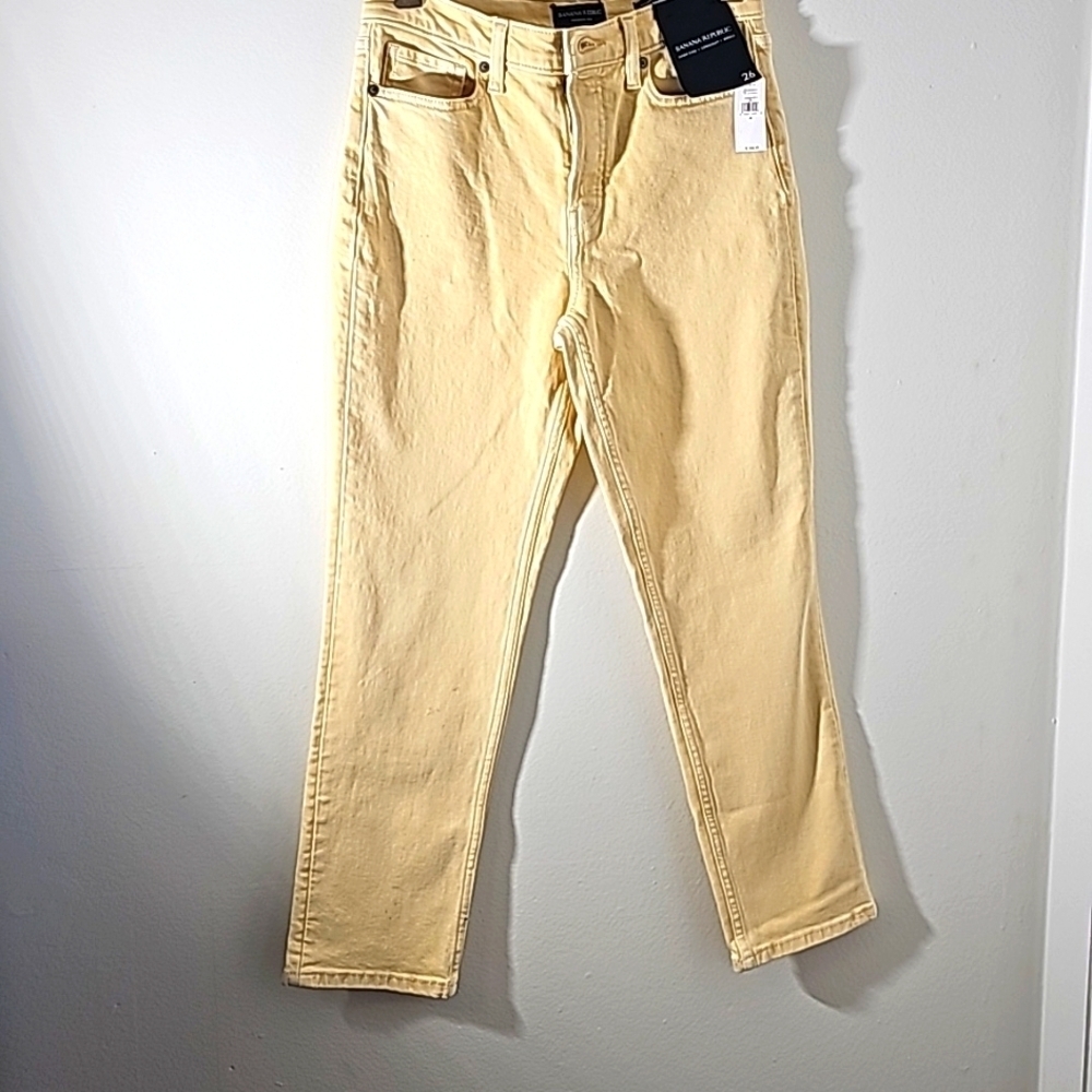 BANANA REPUBLIC Premium denim‎ high rise straight ankle jeans NWT. 26